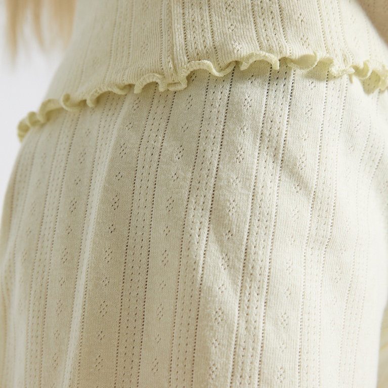 Pointelle shorts "Sibel" Light Yellow